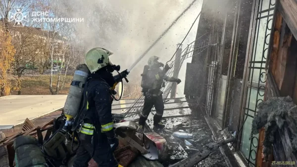 У центрі Житомира горіло кафе "Ковчег": пожежу ліквідували без постраждалих