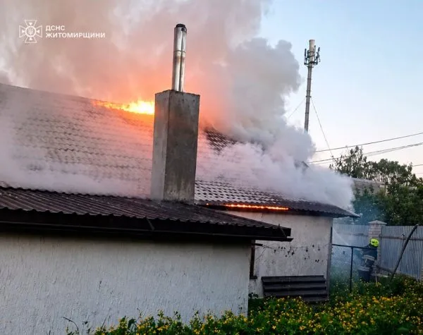Пожежа у Звягелі: через коротке замкнення згорів дах будинку